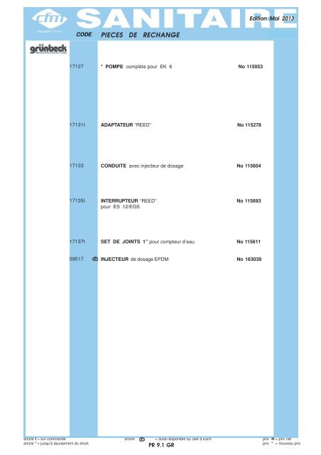 Catalogue Sanitaire - Cfm