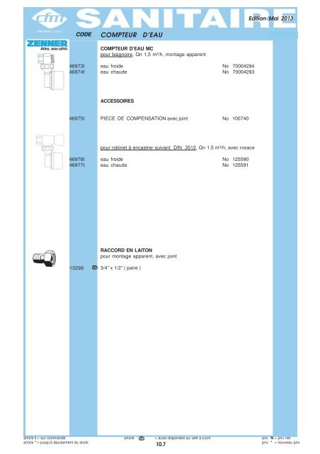 Catalogue Sanitaire - Cfm