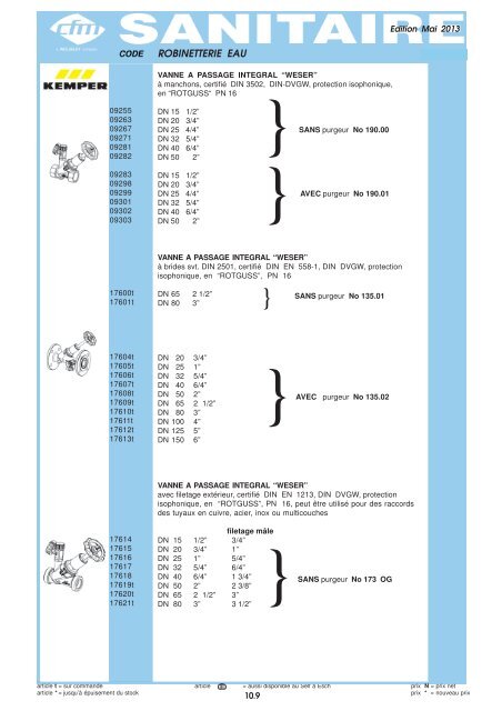 Catalogue Sanitaire - Cfm