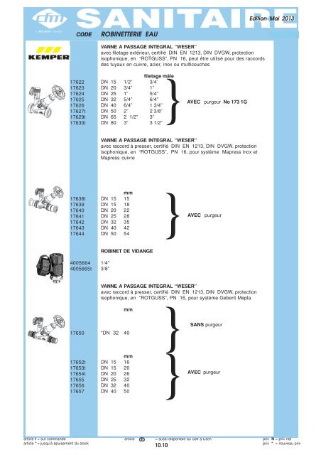 Catalogue Sanitaire - Cfm