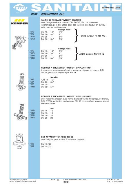 Catalogue Sanitaire - Cfm