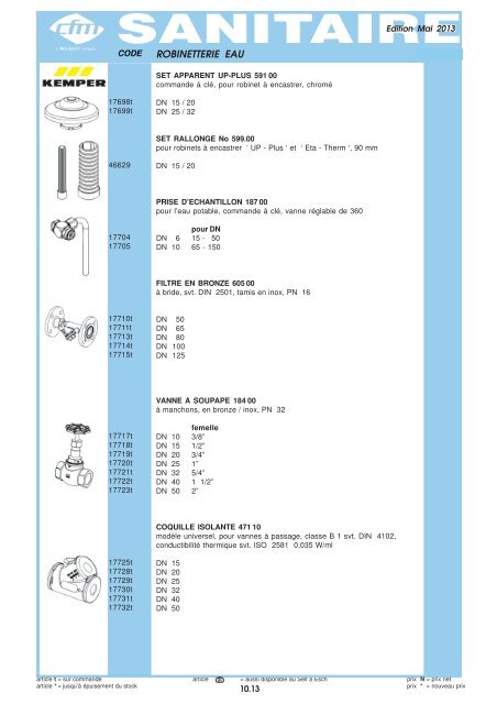 Catalogue Sanitaire - Cfm