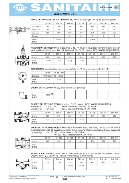 Catalogue Sanitaire - Cfm