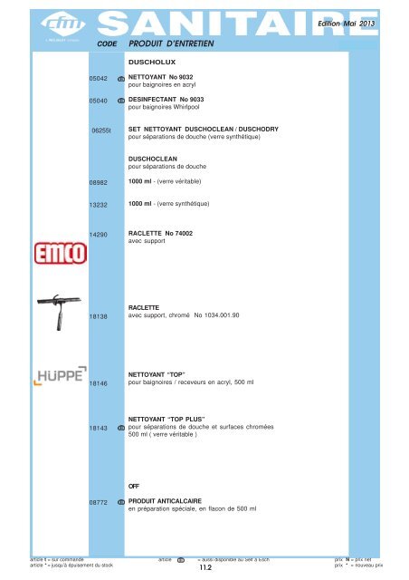 Catalogue Sanitaire - Cfm