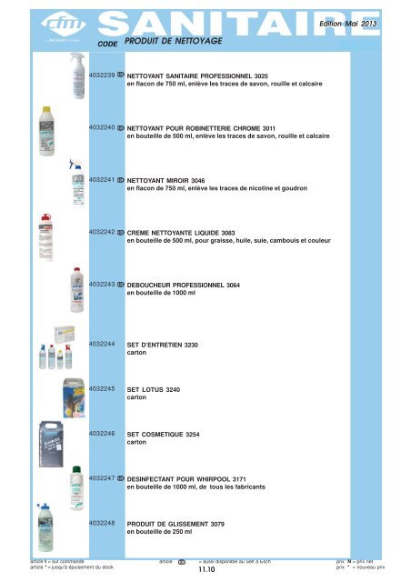 Catalogue Sanitaire - Cfm