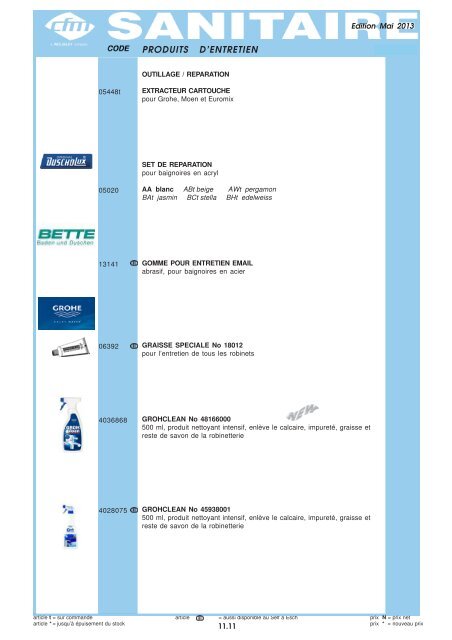 Catalogue Sanitaire - Cfm