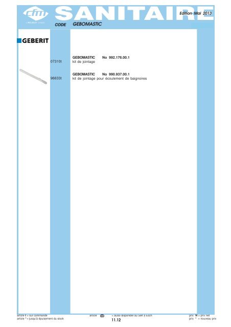 Catalogue Sanitaire - Cfm