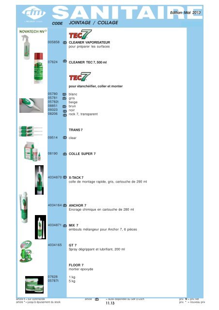 Catalogue Sanitaire - Cfm