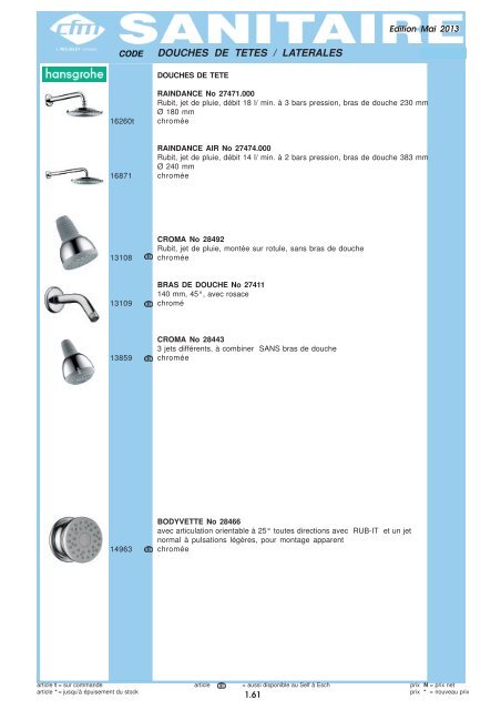 Catalogue Sanitaire - Cfm