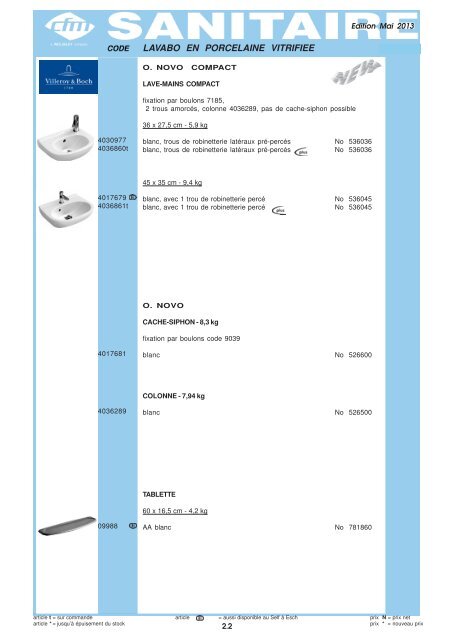 Catalogue Sanitaire - Cfm