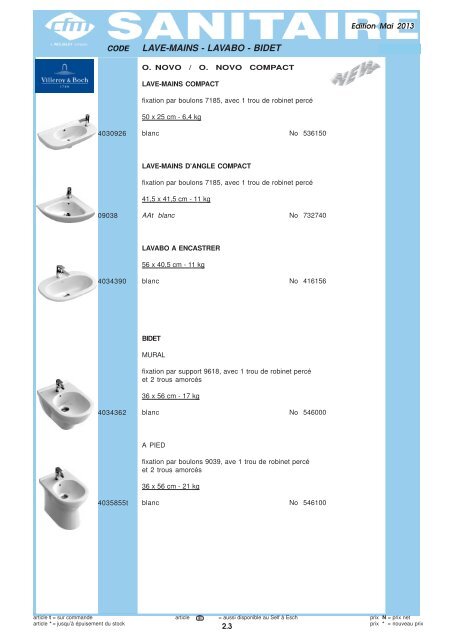 Catalogue Sanitaire - Cfm