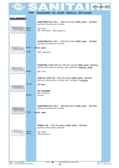 Catalogue Sanitaire - Cfm