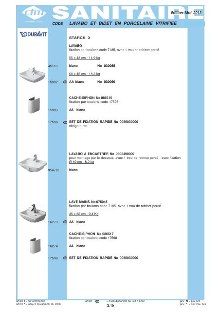 Catalogue Sanitaire - Cfm