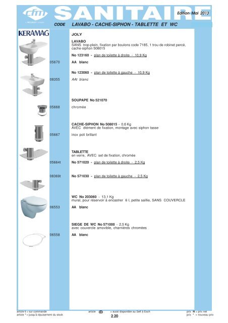 Catalogue Sanitaire - Cfm