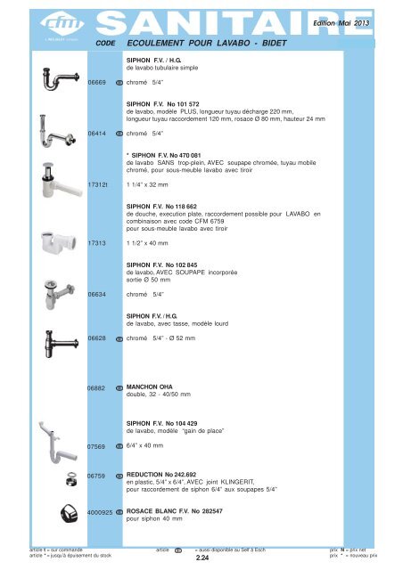 Catalogue Sanitaire - Cfm