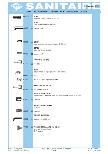 Catalogue Sanitaire - Cfm