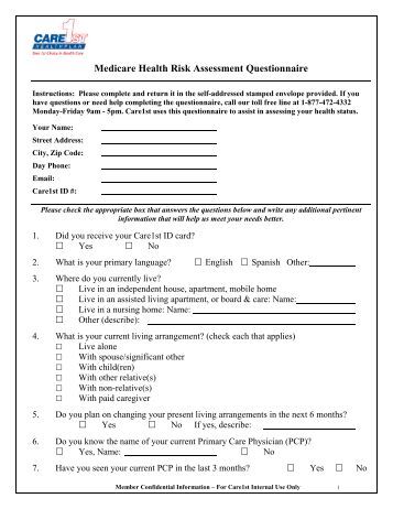 Medicare questionnaire