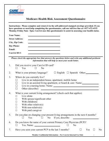 Medicare questionnaire Medicare questionnaire