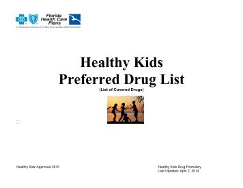 Medicaid Preferred Drug List - Florida Health Care Plans