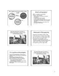 What is ethnography? Malinowski's Ethnographies For cognitive ...