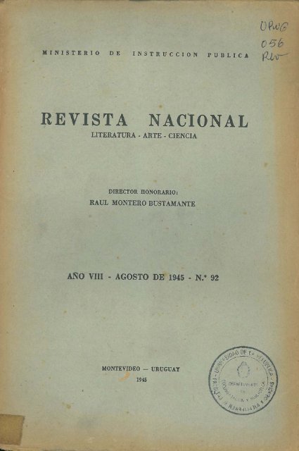 ago. 1945 - Publicaciones PeriÃ³dicas del Uruguay