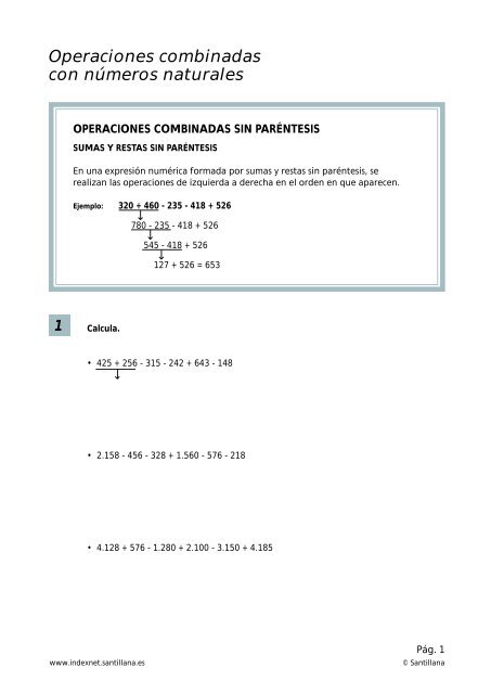 Operaciones combinadas con nÃƒÂºmeros naturales