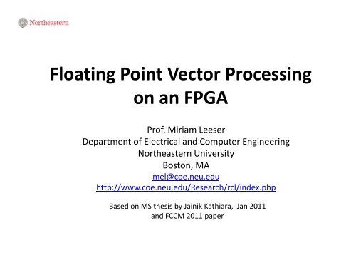 Floating Point Vector Processing on an FPGA