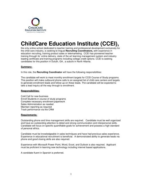 ChildCare Education Institute (CCEI) Online Child Care Training ChildCare Education Institute (CCEI) Online Child Care Training