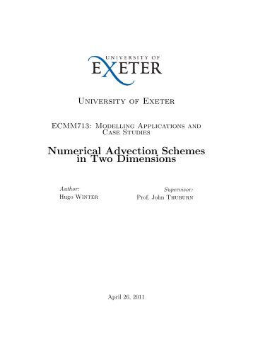 Numerical Advection Schemes in Two Dimensions