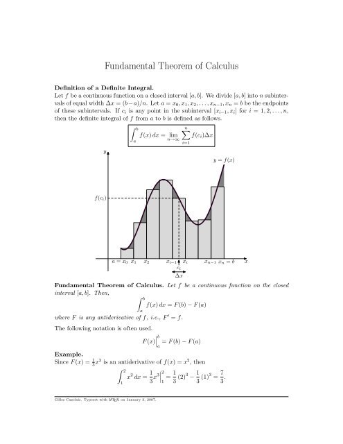 Fundamental Theorem of Calculus