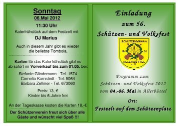 Einladung zum SchÃ¼tzenfest 2012 - SV AllerbÃ¼ttel