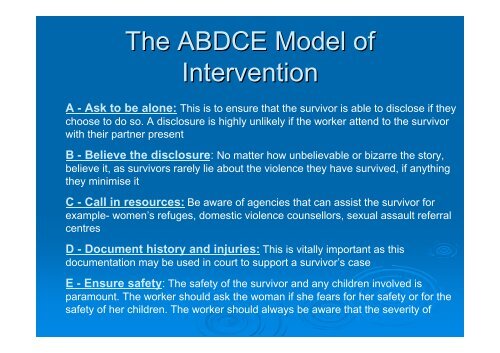 Recognising and Responding to Domestic and Family Violence