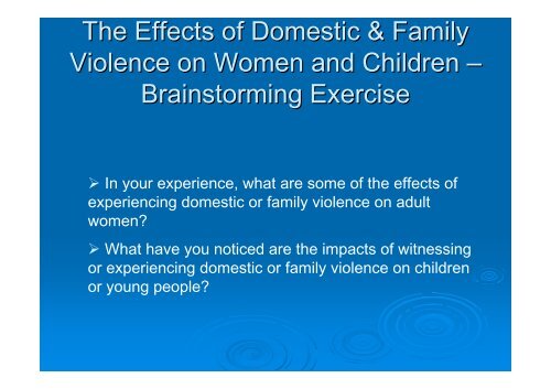 Recognising and Responding to Domestic and Family Violence