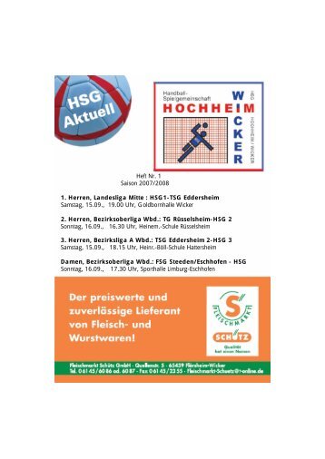 1. Herren, Landesliga Mitte : HSG1-TSG Eddersheim - TV Wicker