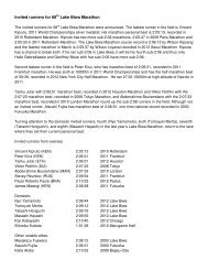Invited runners for 68th Lake Biwa Marathon