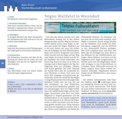 Pfarrbrief St. Laurentius Warendorf Pfingsten 2013