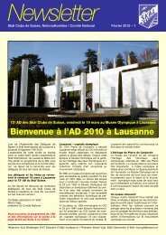 Newsletter 2010 - Skal International Switzerland