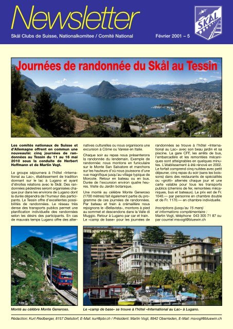Newsletter 2010 - Skal International Switzerland