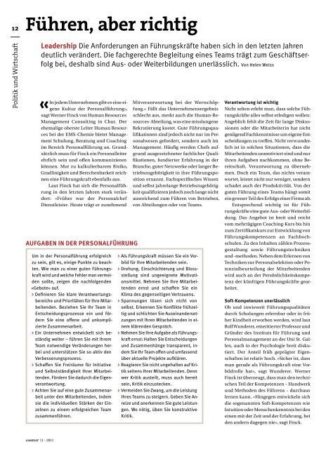 Nr. 11 / November 2011 - Die Pause (PDF, 5016 kb) - KV Schweiz