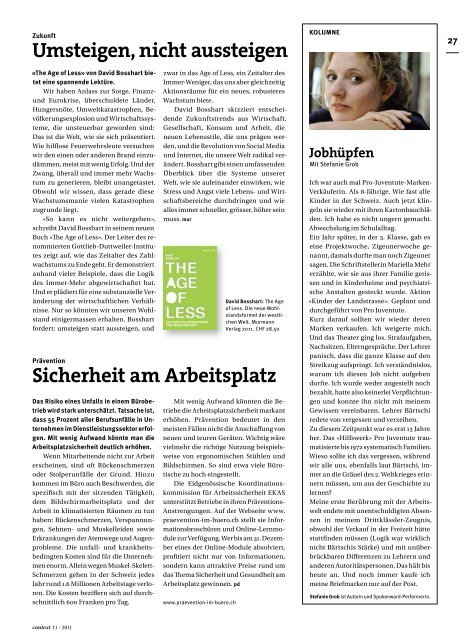 Nr. 11 / November 2011 - Die Pause (PDF, 5016 kb) - KV Schweiz