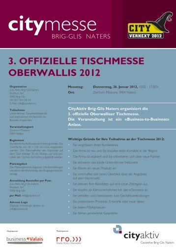 3. Offizielle Tischmesse Oberwallis 2012 - CityAktiv