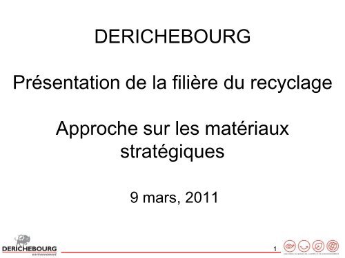 PrÃ©sentation de la filiÃ¨re du recyclage - IHEDN