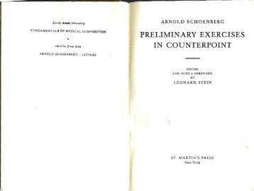 Schoenberg Arnold - Preliminary Exersises in Counterpoint.pdf - Uacj