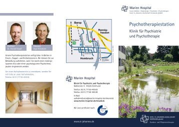 Flyer Psychotherapiestation - Marien Hospital Dortmund