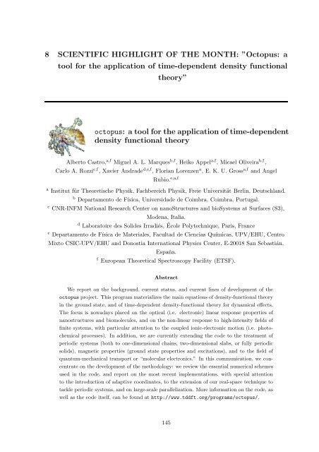 Octopus A Tool For The Application Of Time Dependent Density Psi K
