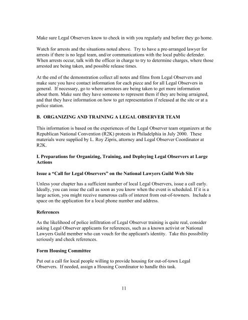 legal observer training manual (PDF) - National Lawyers Guild