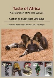 Auction and Spot Prize Catalogue - African Wildlife Conservation Fund