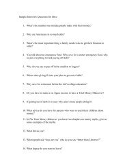 Sample Interview Questions for Dave 1. What