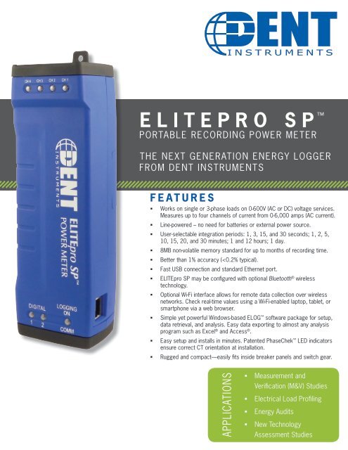 Dent Instruments ELITEpro Power Logger # EXC-U-WI-C & 16" RoCoil CT's & 3 Mini's 