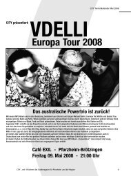 Europa Tour 2008 - CITY Stadtmagazin